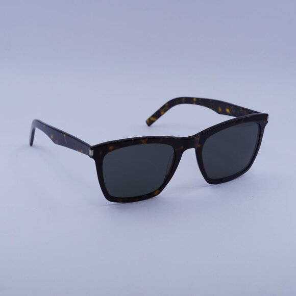 Saint Laurent SL281 SLIM 002 Sunglasses Havana Square Frame, Grey Lenses - Picture 1 of 10